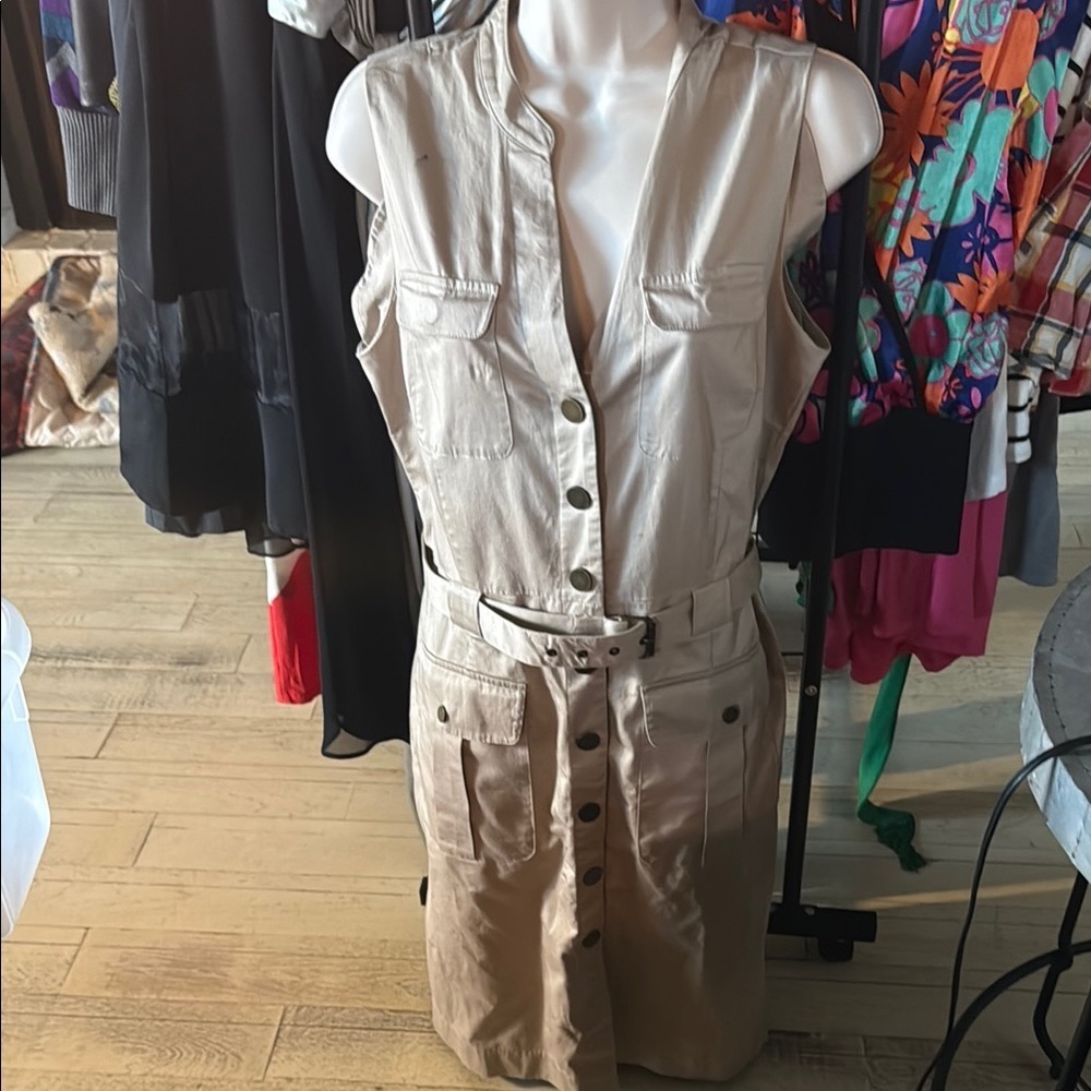 Banana Republic Tan Button-Down Dress